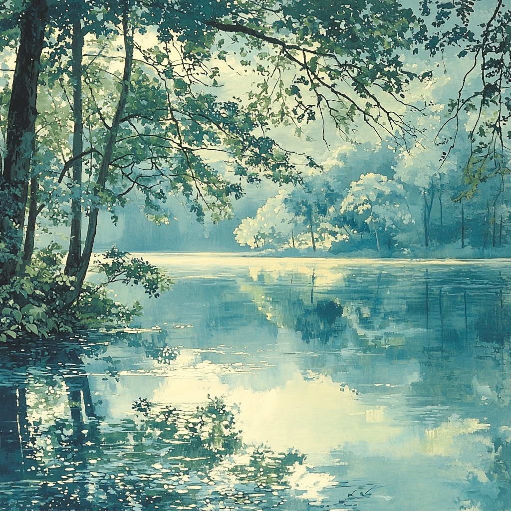 Waterhouse Inspired Waterhouse's Lake Serenity Number Painting