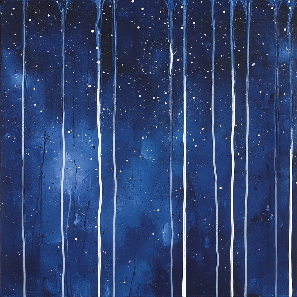 Jackson Pollock Inspired Cosmic Rain Paint by numbers art