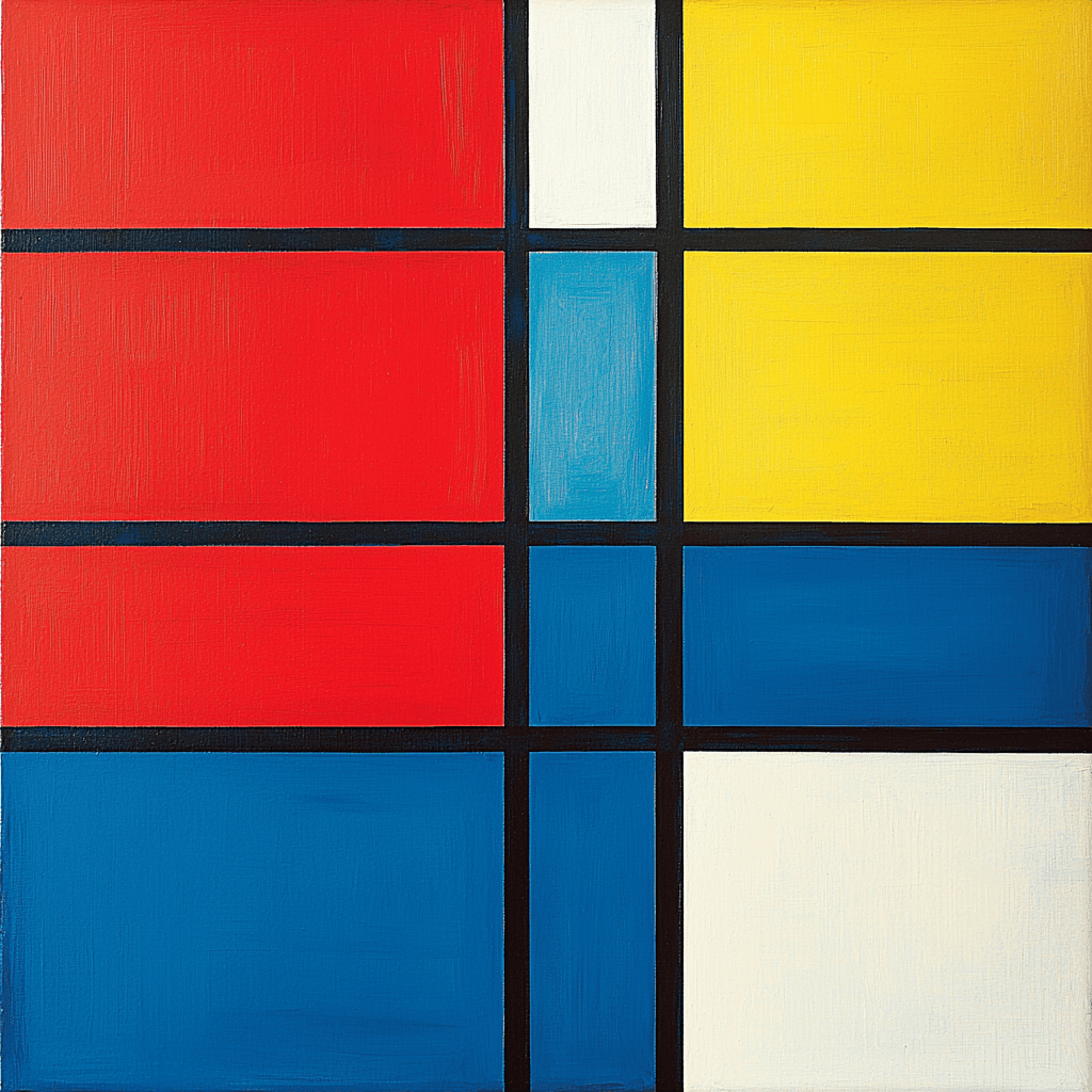 Piet Mondrian Inspired Geometric Bliss Paint By Color