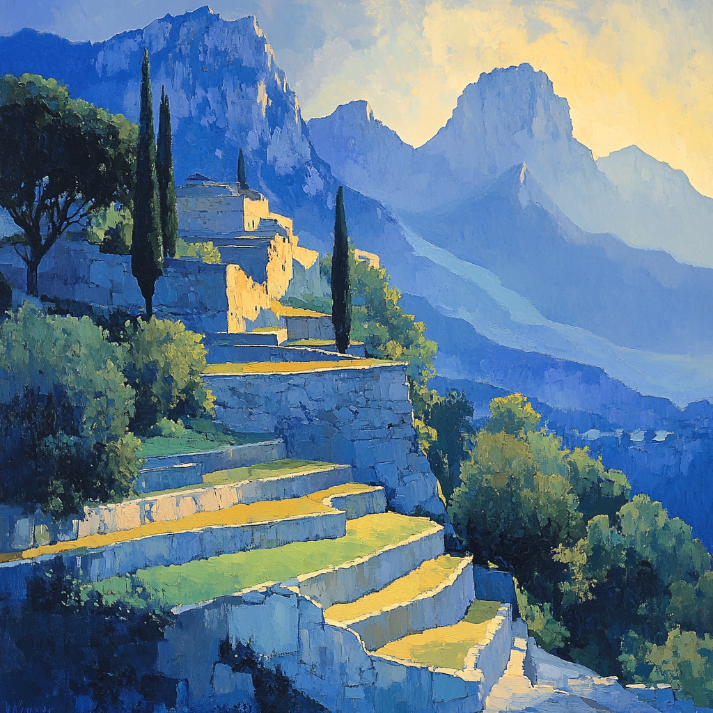 Paul Cézanne Inspired Mountain Stillness paint by color