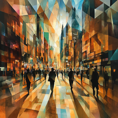 Picasso Inspired Urban Geometry paint by number