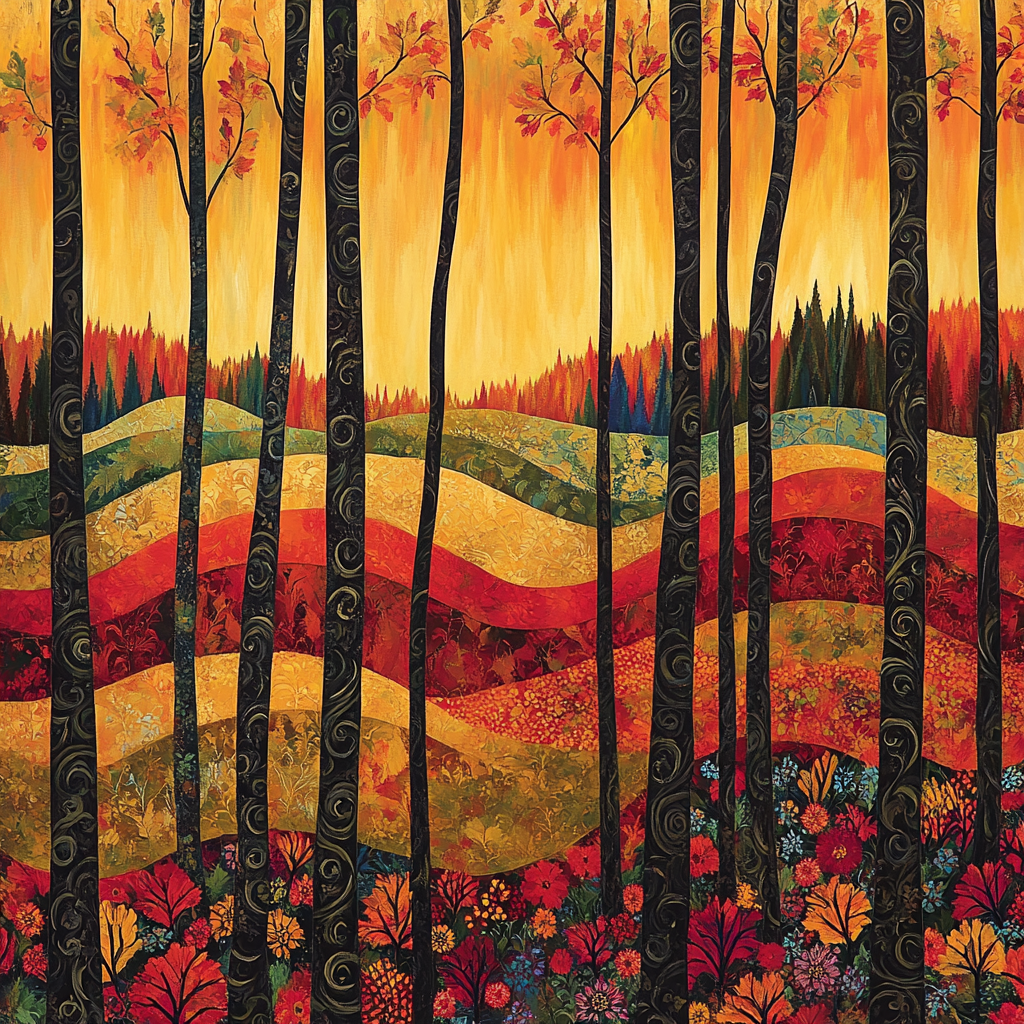 J E H MacDonald Inspired Autumnal Algoma Forest Number painting