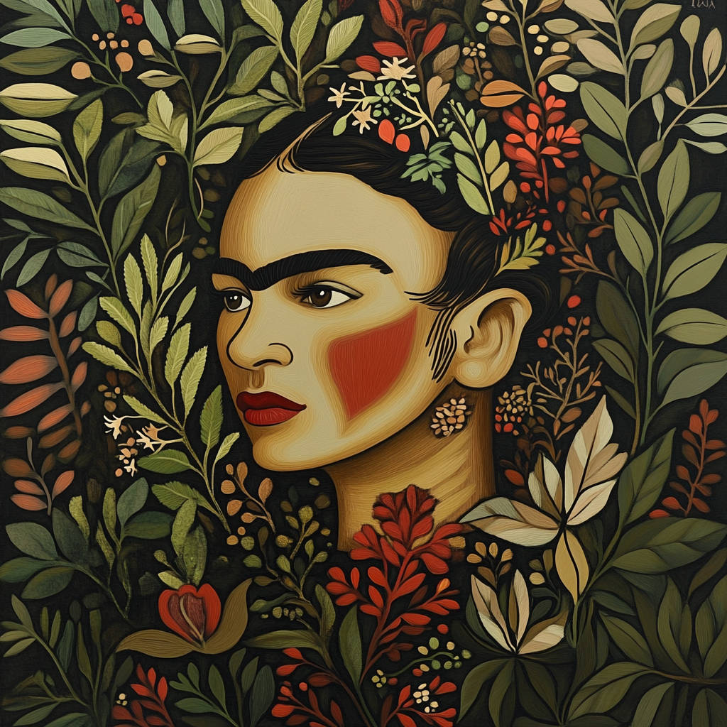 Frida Kahlo Inspired Emotions Of Nature paint by color