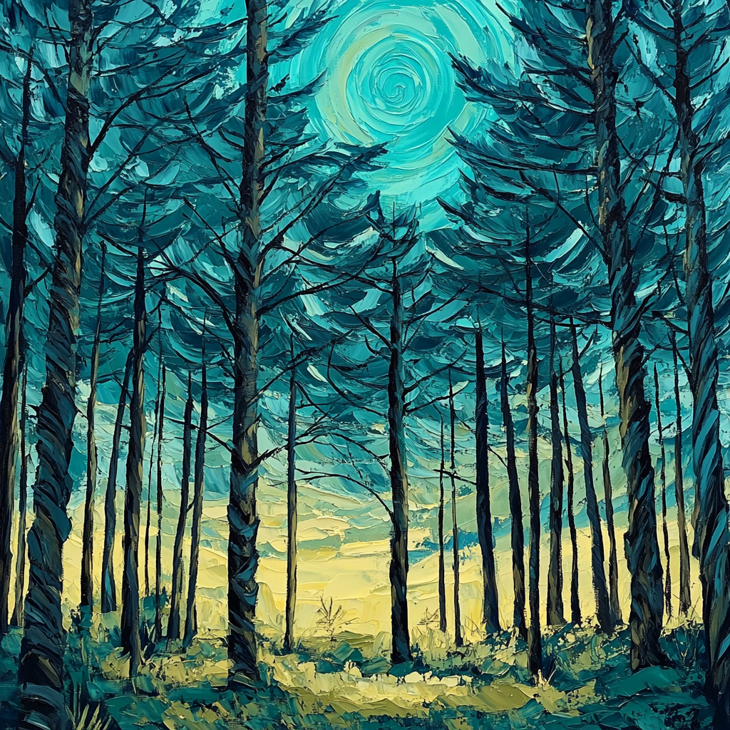 Edvard Munch Inspired Whispering Pine Expanse DIY paint by numbers