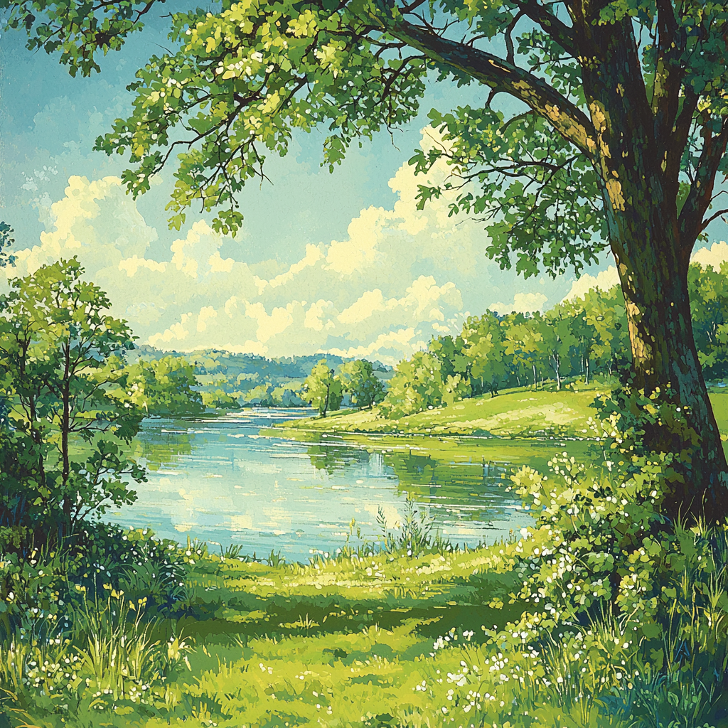 Georges Seurat Inspired Emerald Reflections DIY Paint By Numbers