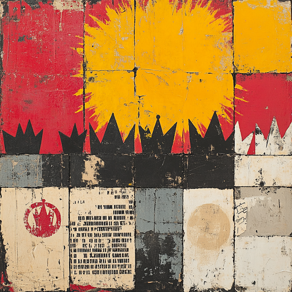 Jean-Michel Basquiat Inspired Fragmented Anthem paint by numbers