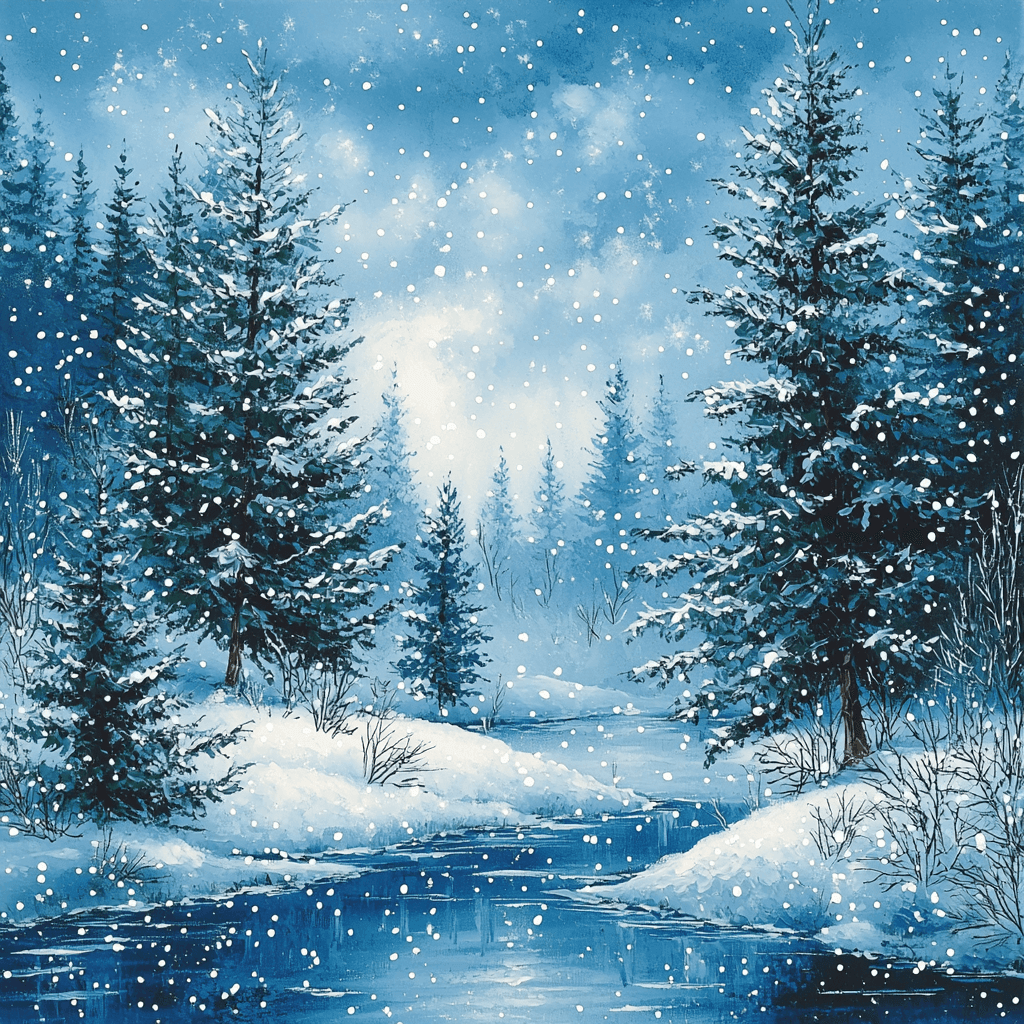 Bob Ross Inspired Winter Wonderland Serenity DIY Paint By Numbers