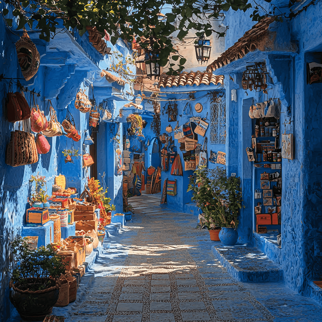 Chefchaouen's Blue Streets - Morocco Painting By Numbers Kit