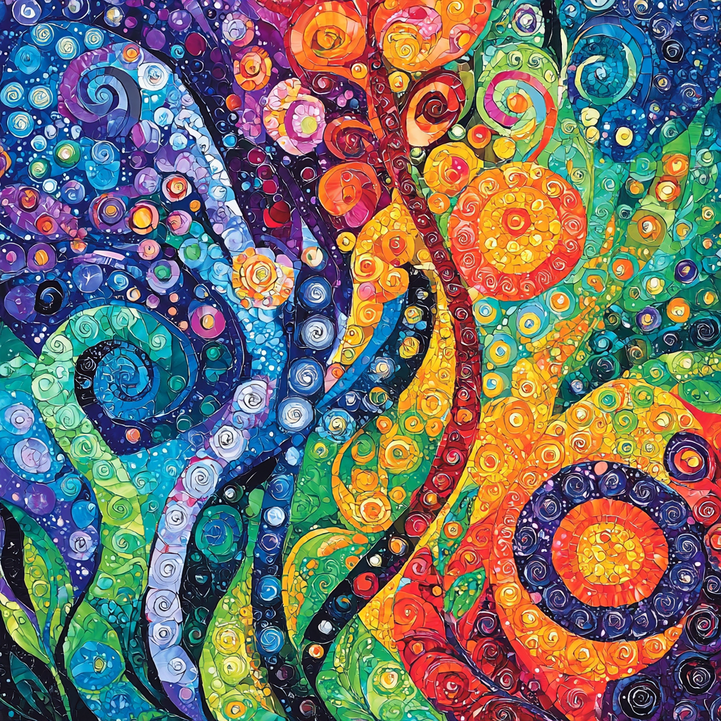 Gustav Klimt Inspired Veil Of Colors Paint By Numbers Art