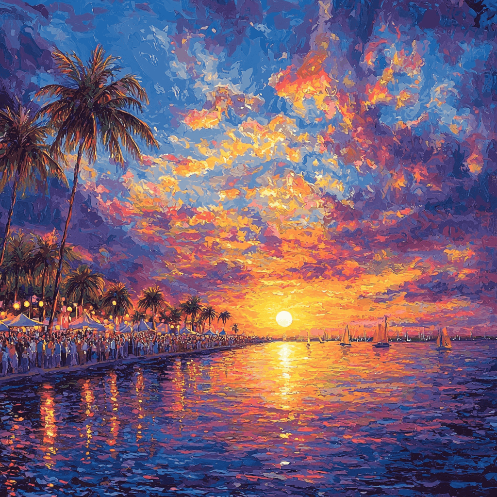 Key West Sunset Celebration Paint By Color