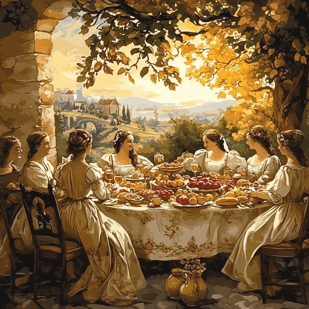 Raphael Inspired Celebration Feast paint by numbers