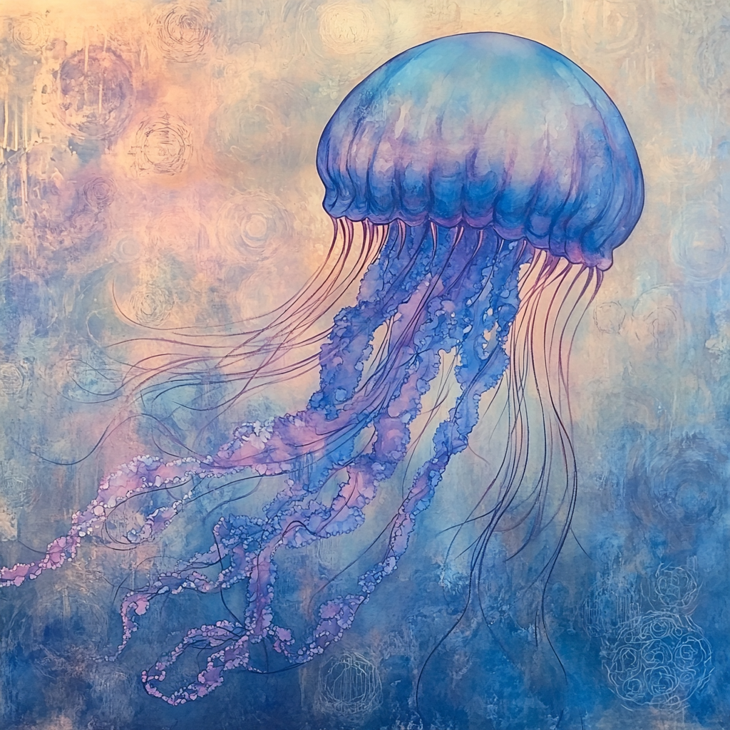 Leonardo Da Vinci Inspired Cosmic Jellyfish Nebula Numbered painting kits
