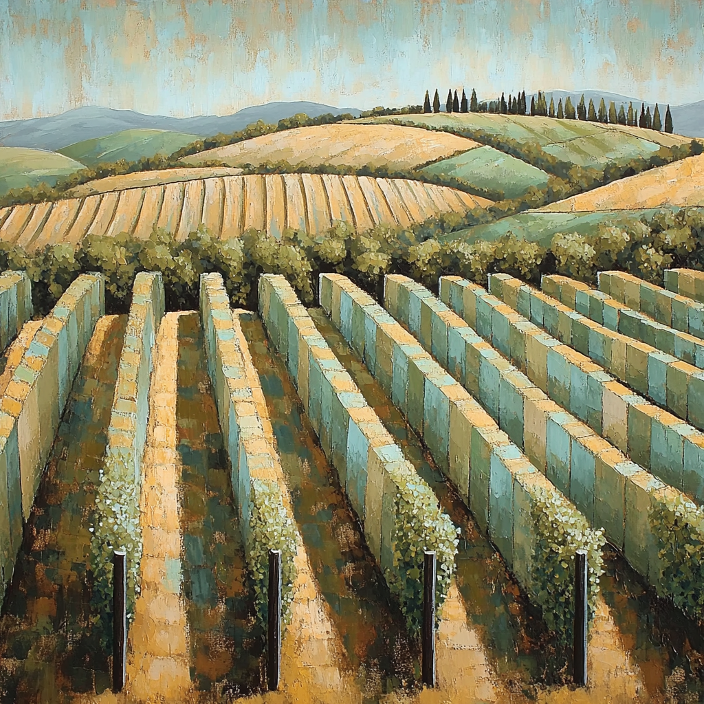 Paul Cézanne Inspired Patterned Vineyard Fields Paint by numbers art