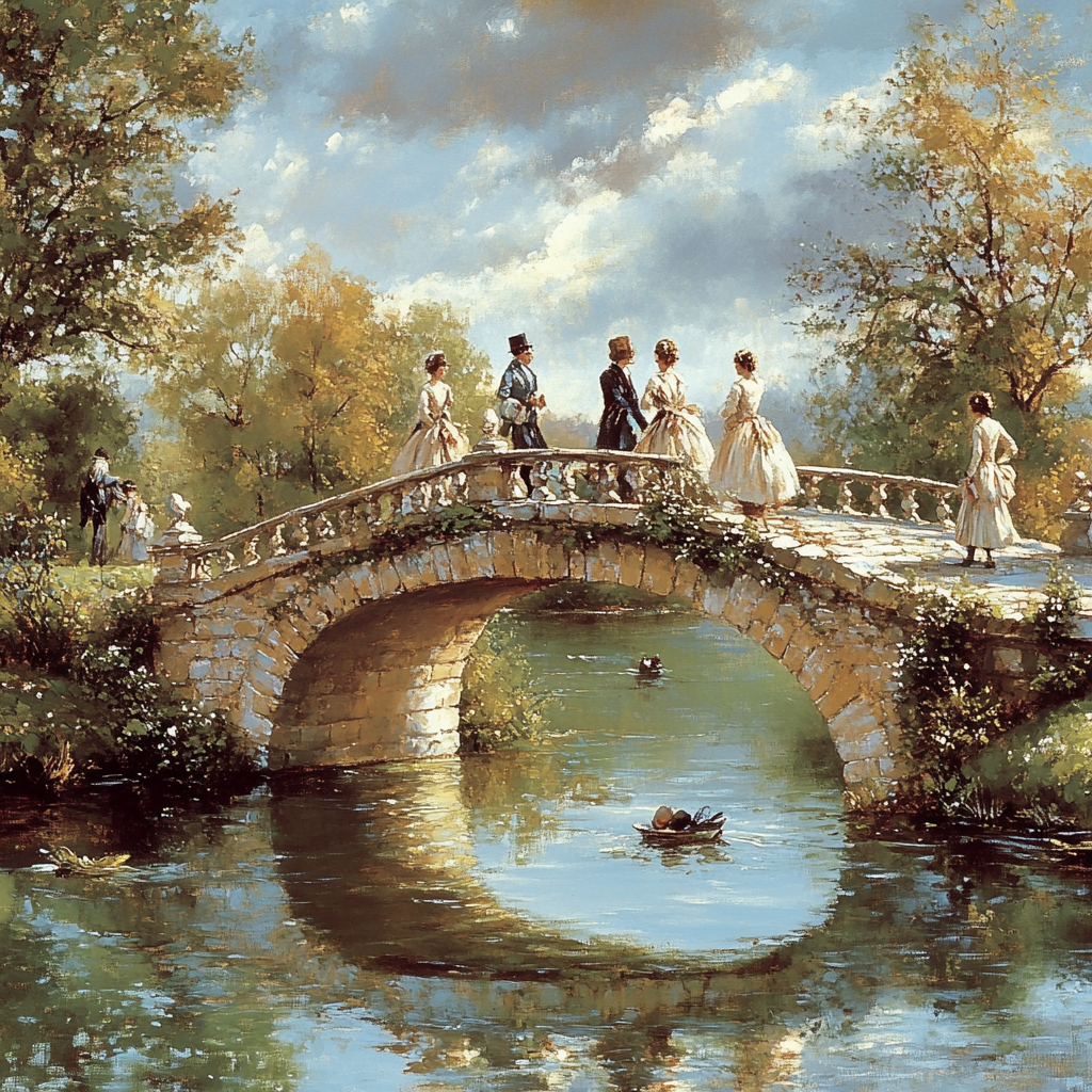 Thomas Gainsborough Inspired Elegant Bridge Walk Paint by numbers kits