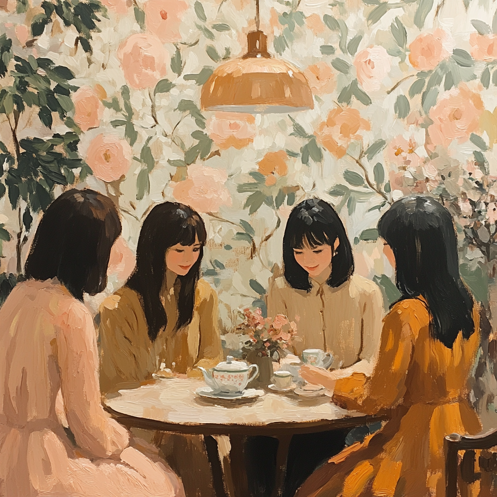 Édouard Vuillard Inspired Tea With Friends Number painting