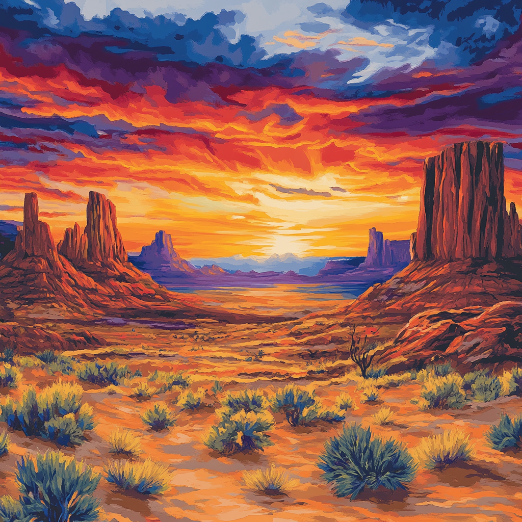 Georgia OKeeffe Inspired Desert Sunset Painting by numbers kit