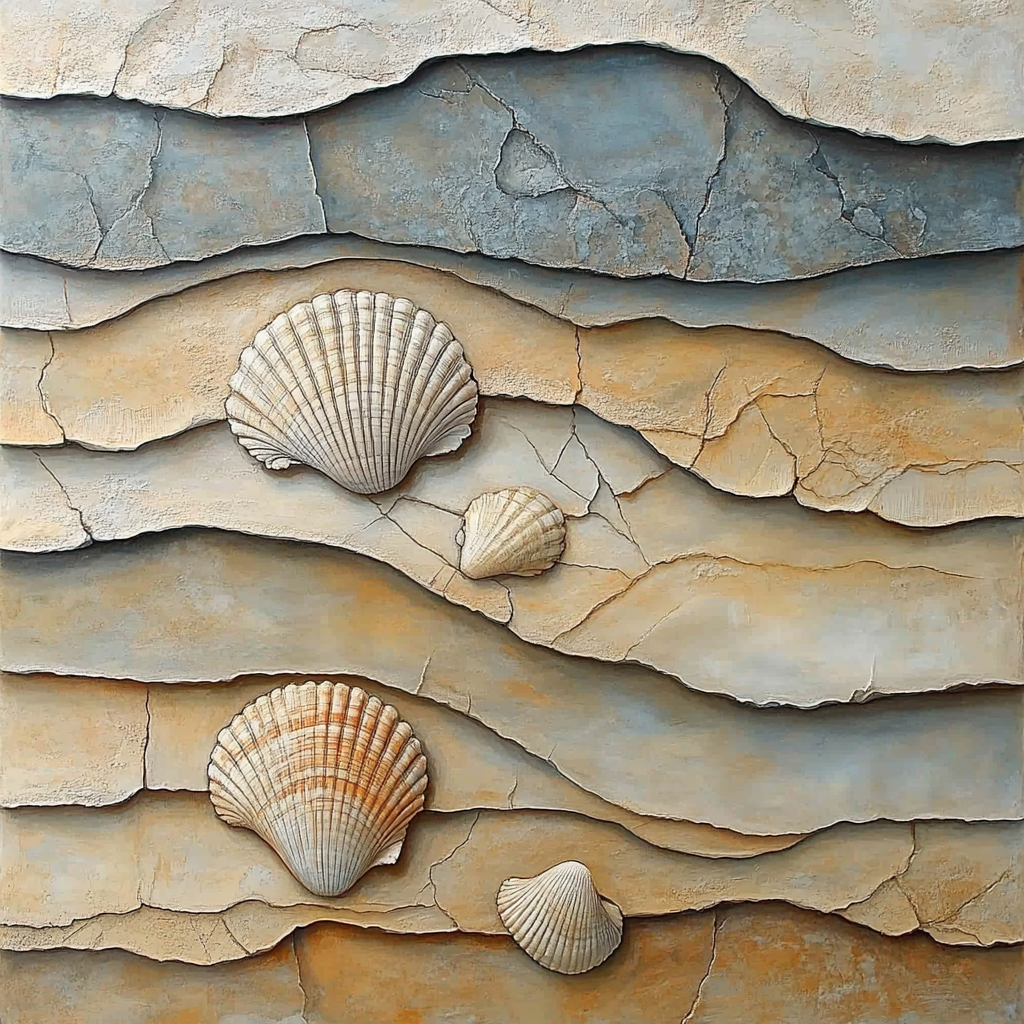 Leonardo Da Vinci Inspired Fossil Strata paint by numbers