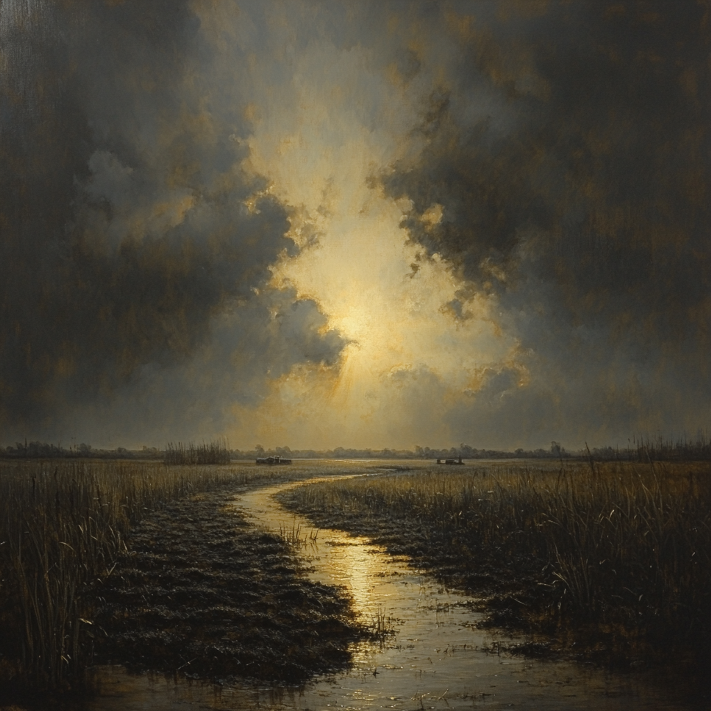 Rembrandt Inspired Storm Over Peatlands Paint by numbers art