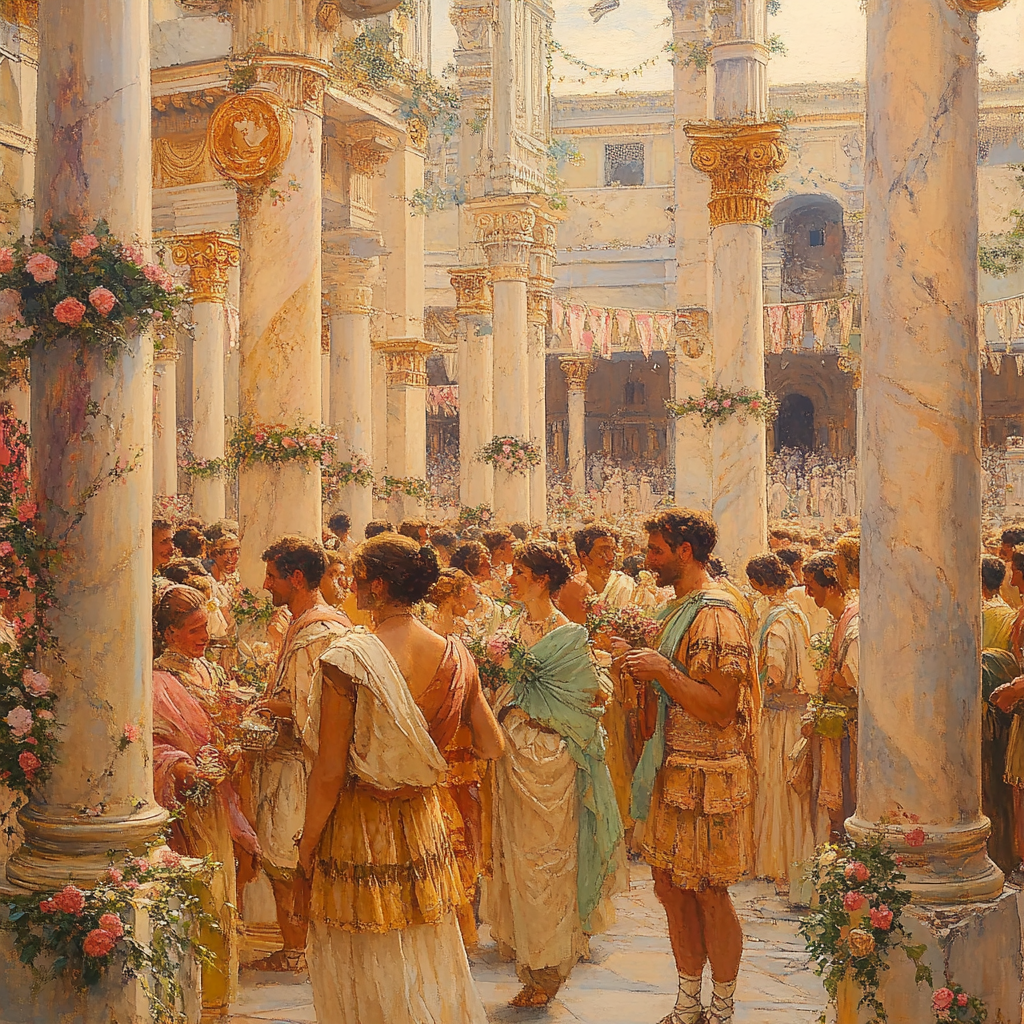 Lawrence Alma-Tadema Inspired Roman Festival paint by color