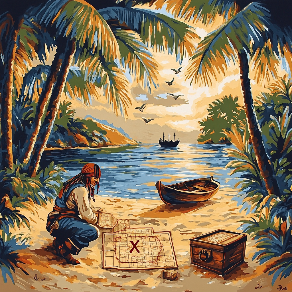 Jack Sparrow Treasure Map paint by numbers