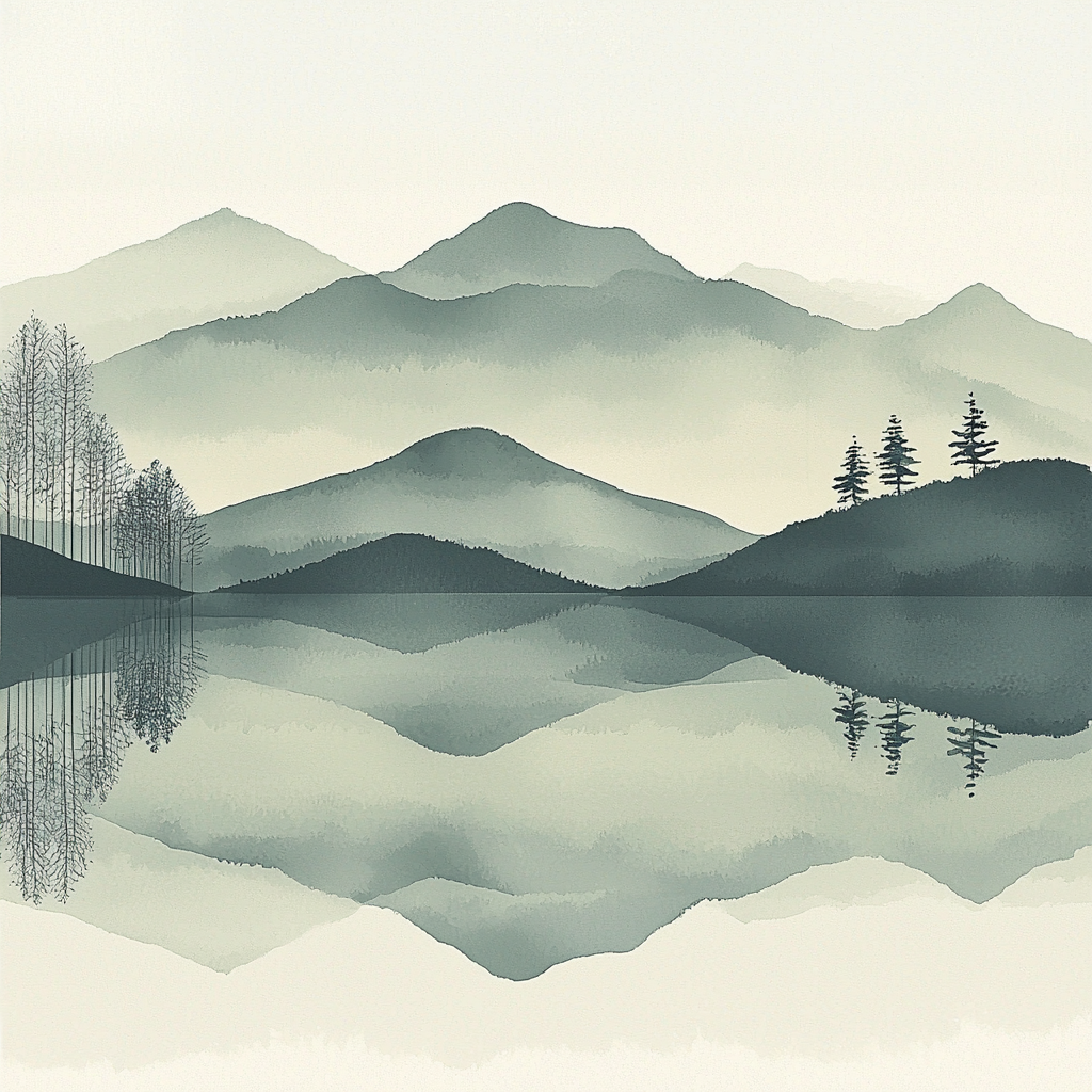 Zhao Mengfu Inspired Misty Reflections Paint By Numbers