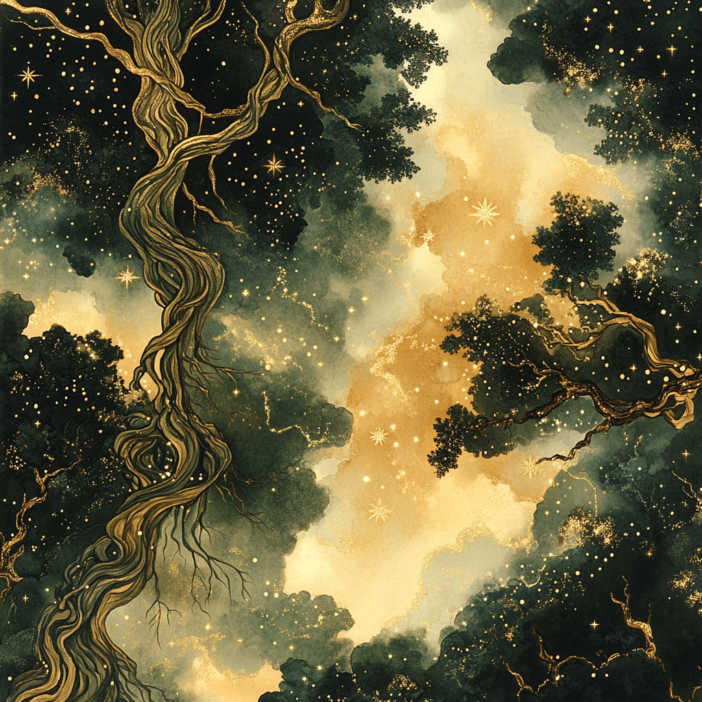 Nandalal Bose Inspired Banyan Root Constellation DIY paint by numbers