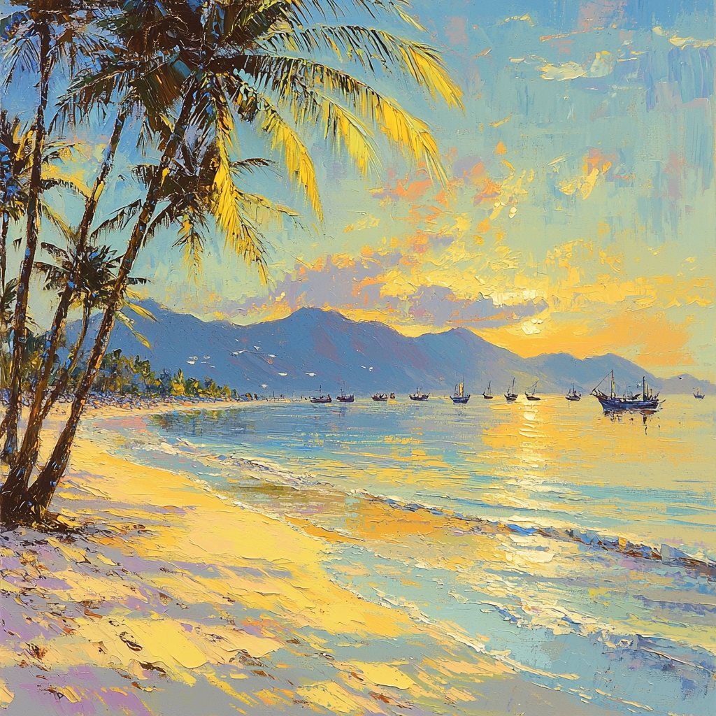 Breezy Nha Trang Beach Sunrise paint by color