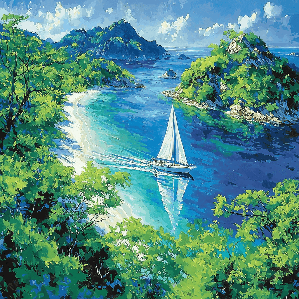 Whitsunday Islands Sailing Numbered Painting Kits