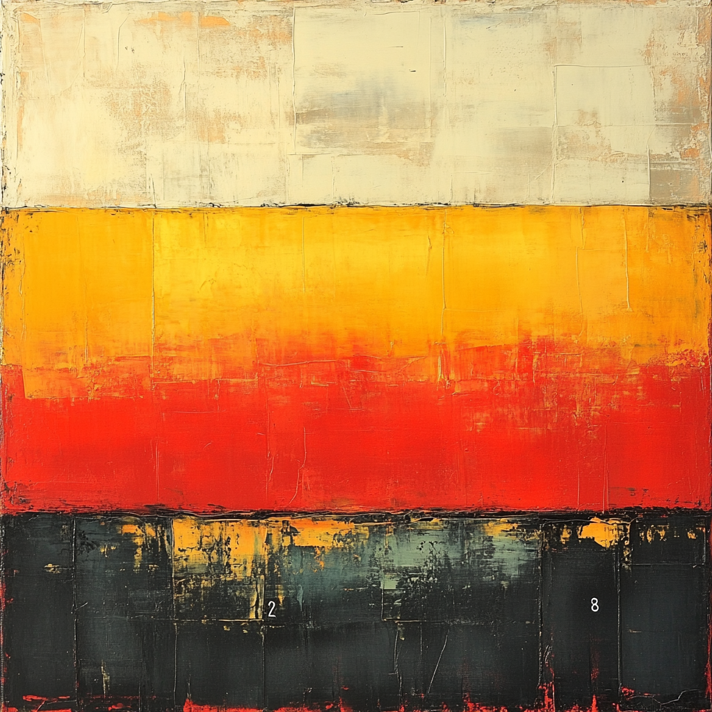 Jean-Paul Riopelle Inspired Fiery Impasto Horizon Paint by numbers kits