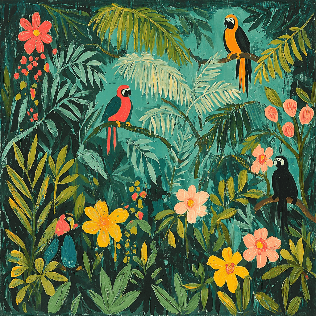Henri Rousseau Inspired Whimsical Jungle Paint By Numbers
