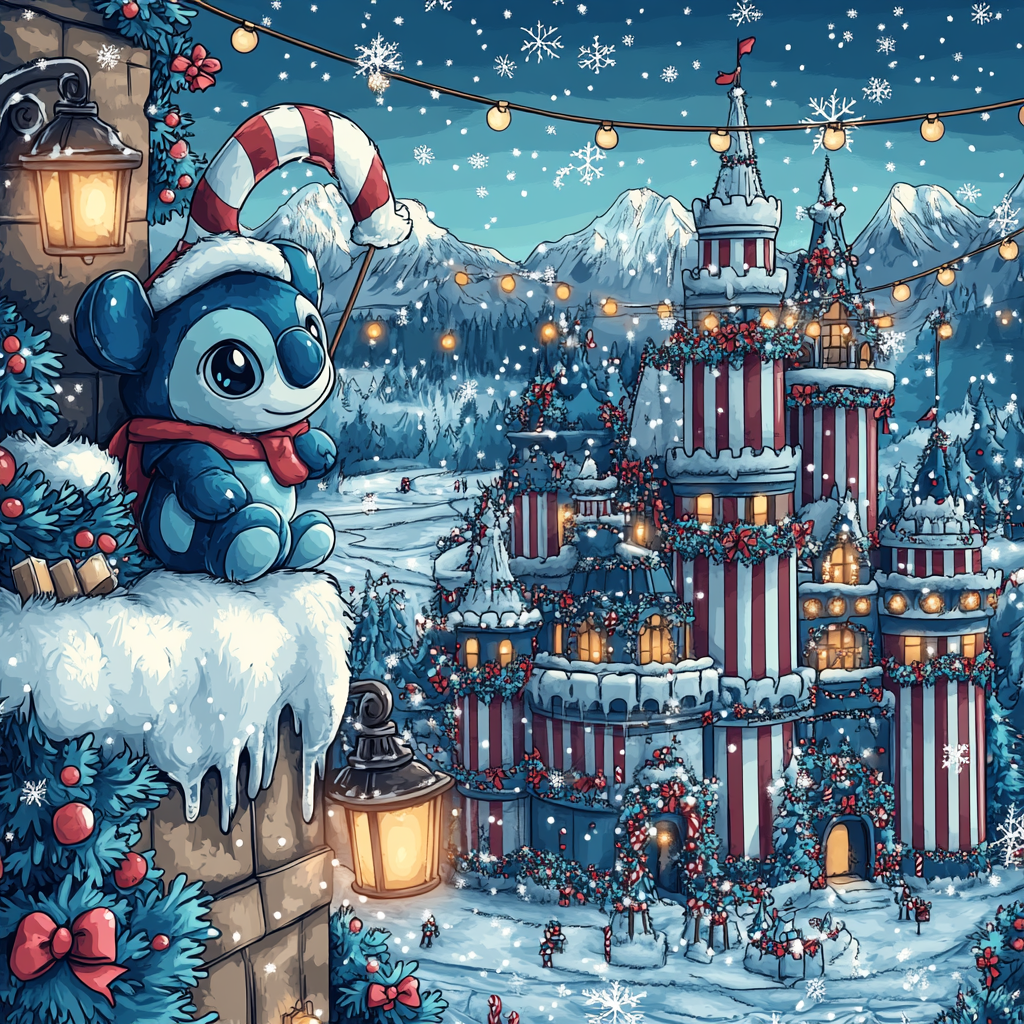 Castle Under Starry Stitch paint by color