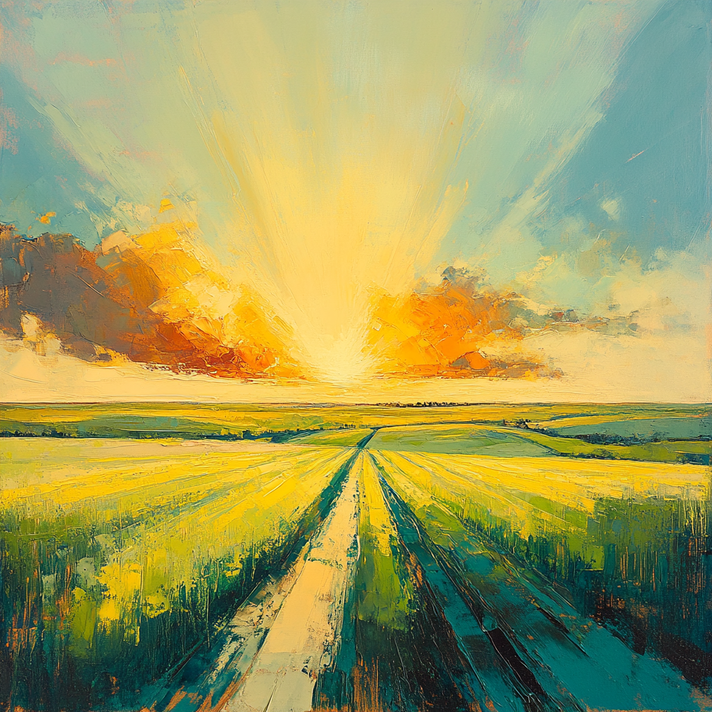 Edvard Munch Inspired Sunflare Over Pulsating Fields Paint by numbers kits