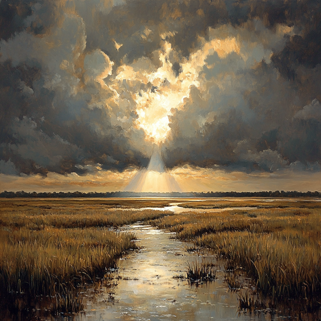 Rembrandt Inspired Storm Clouds Over Dutch Fields DIY paint by numbers