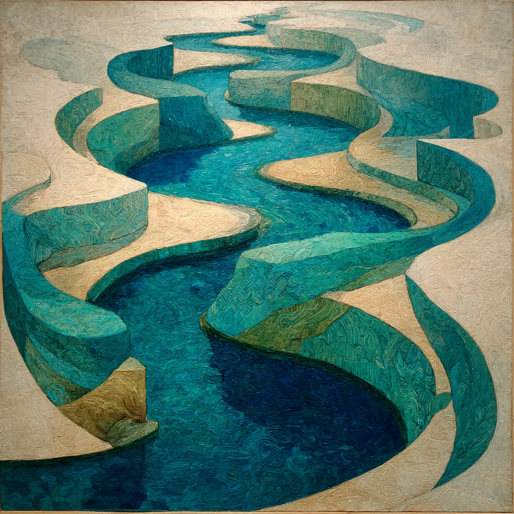 Michelangelo Inspired Serpentine River paint by number