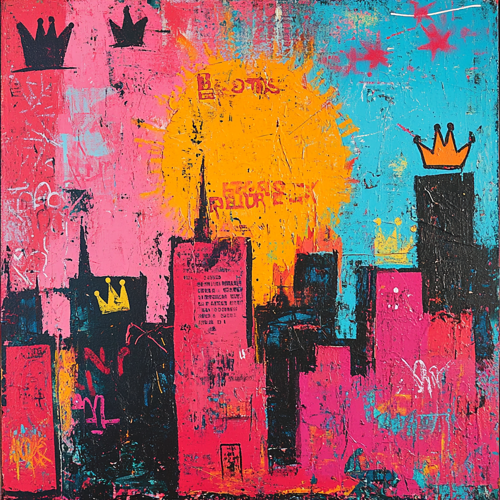 Basquiat Inspired Street Musicians paint by color