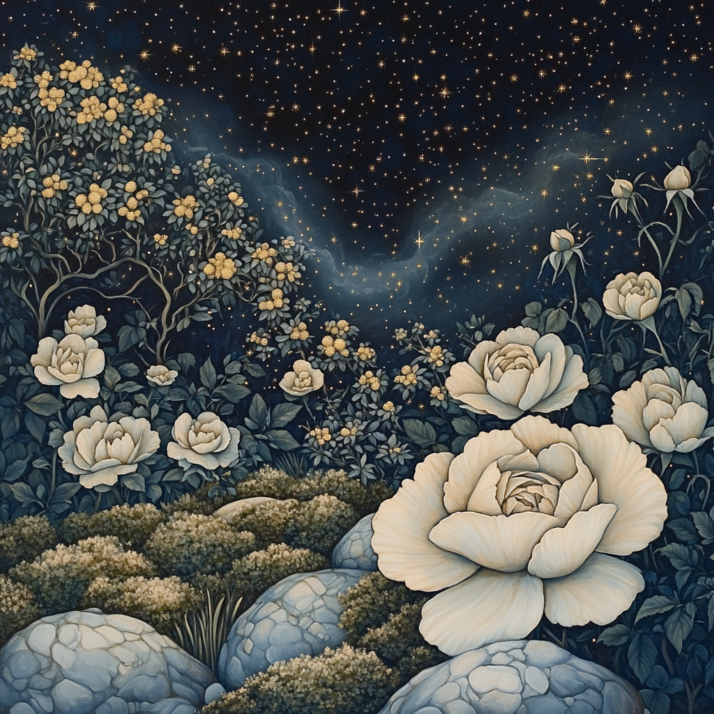 Leonardo Da Vinci Inspired Starry Nebula Garden paint by number