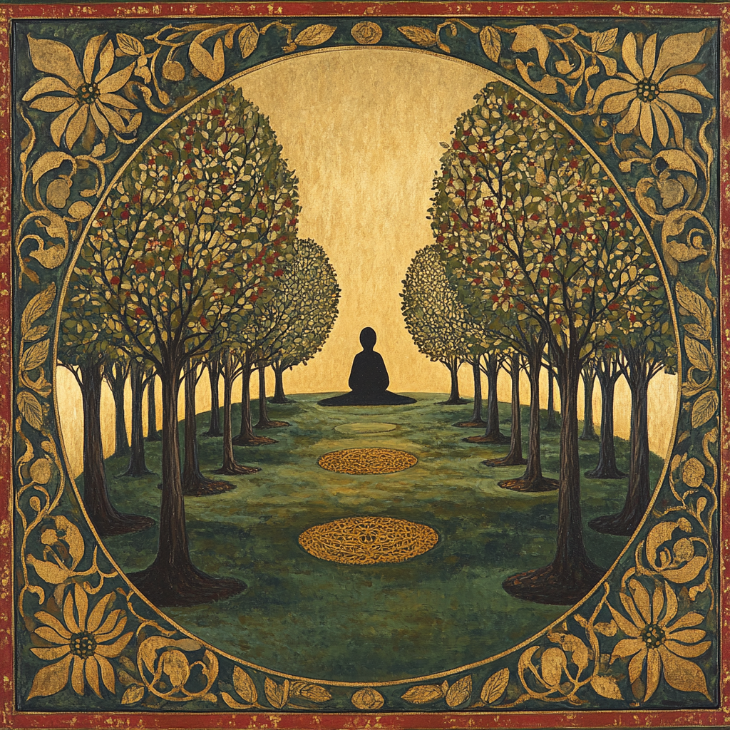 Gustav Klimt Inspired Orchard Of Gold paint by number