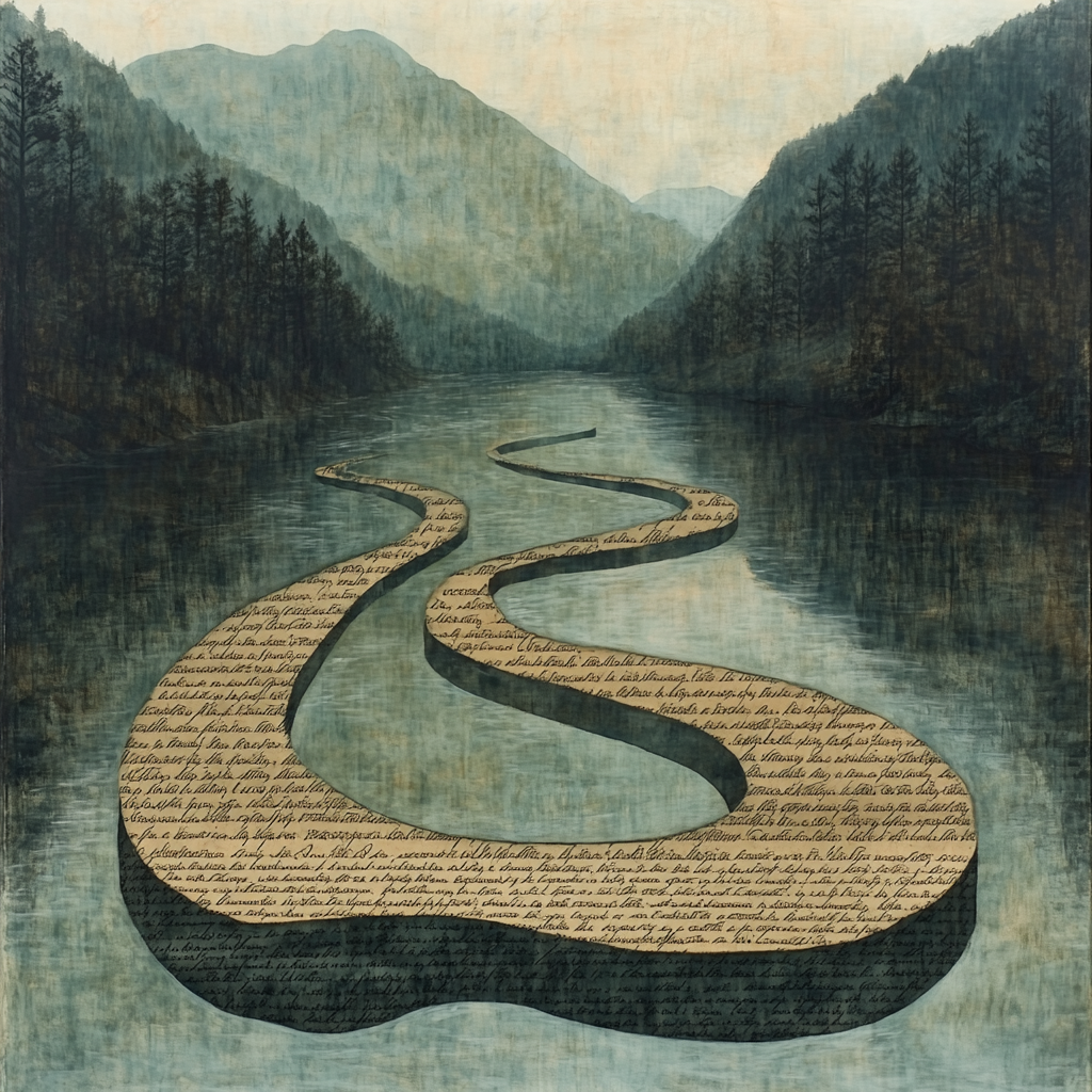 Zhao Mengfu Inspired River Of Time Calligraphy Paint by numbers kits