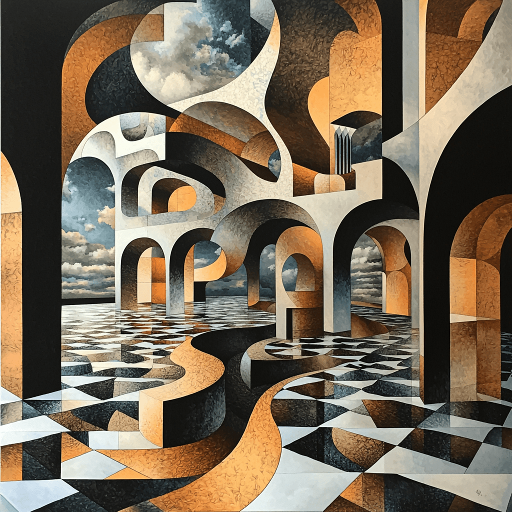 M.C. Escher Inspired Structural Infinity Numbered Painting Kits