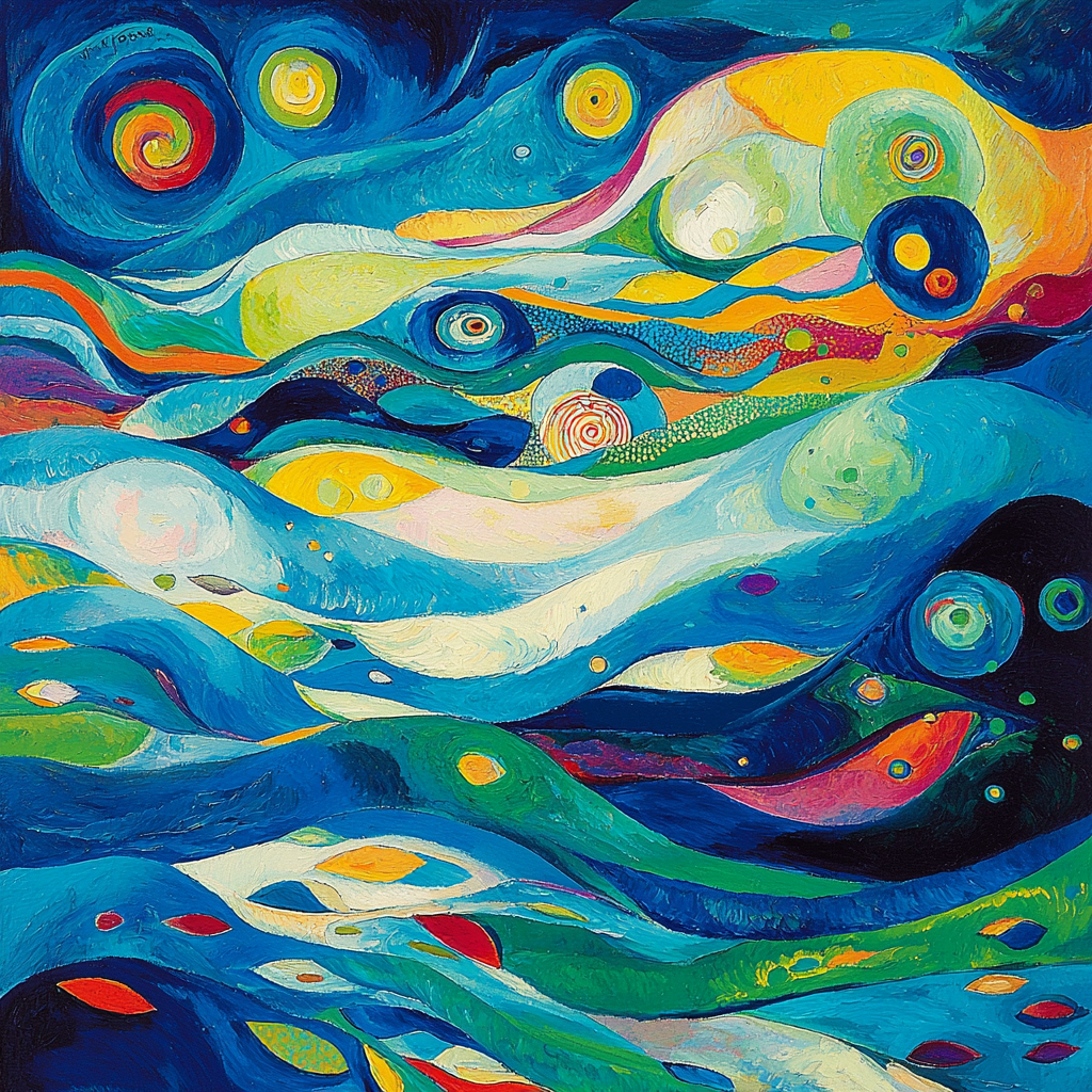 Wassily Kandinsky Inspired Dynamic Rhythm Of The Ocean Number Painting