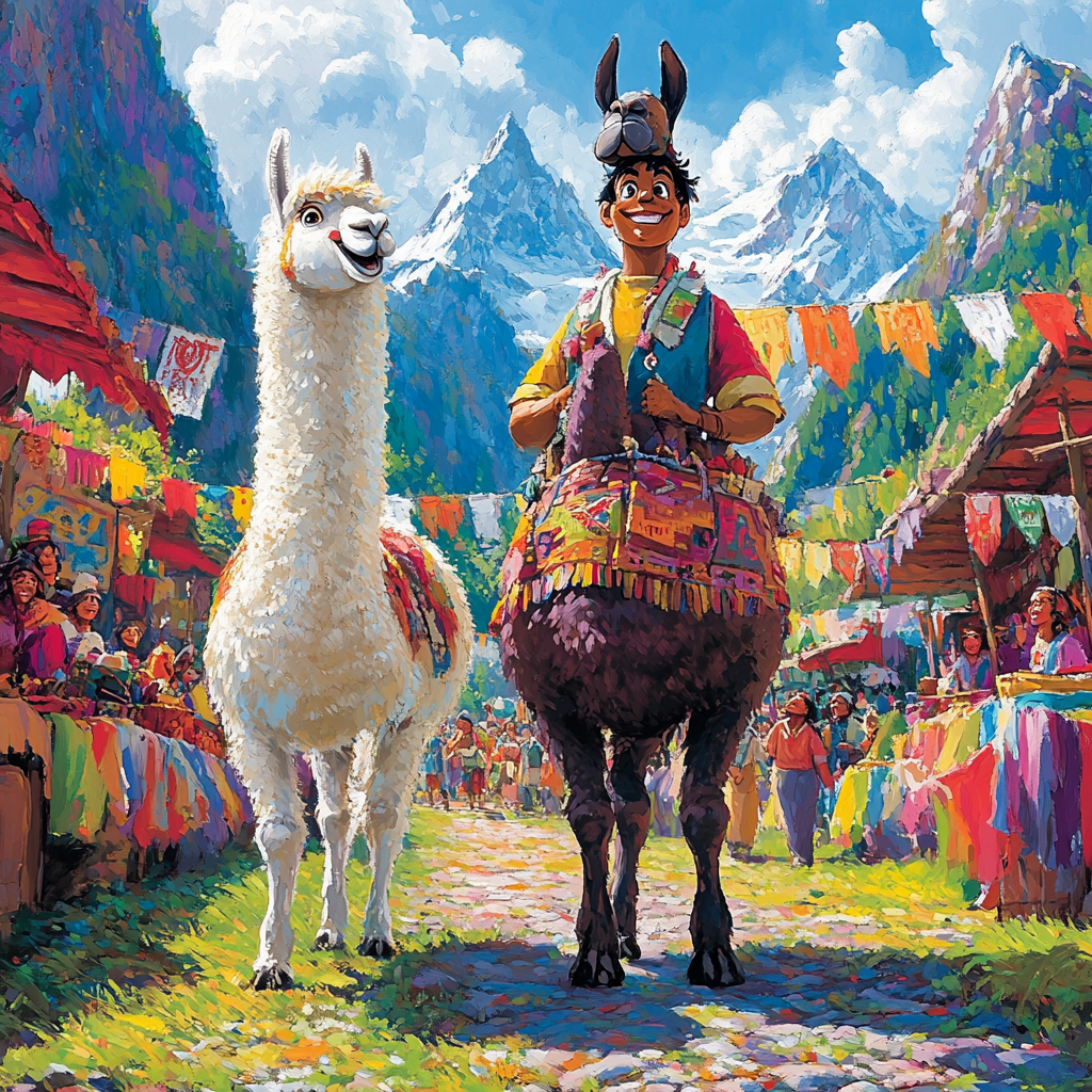 Kuzco Royal Llama Walk Numbered painting kits