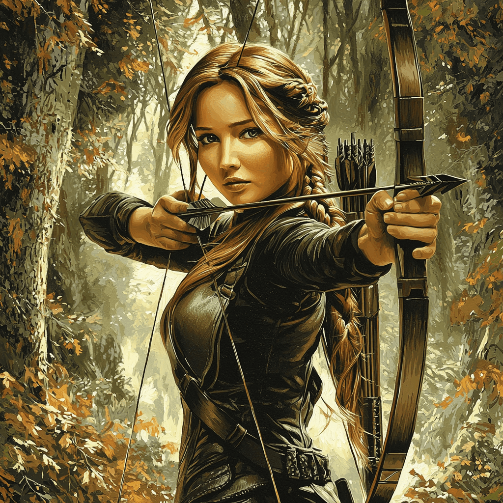 Jennifer Lawrence: Fearless In The Hunger Games Paint By Numbers Art
