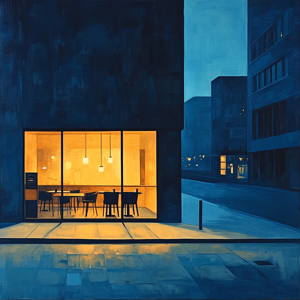 Edward Hopper Inspired Quiet Cafe At Dusk Painting by numbers kit