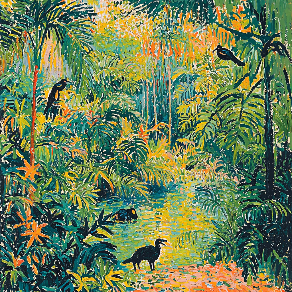 Henri Rousseau Inspired Vibrant Rainforest Melody Painting By Numbers Kit