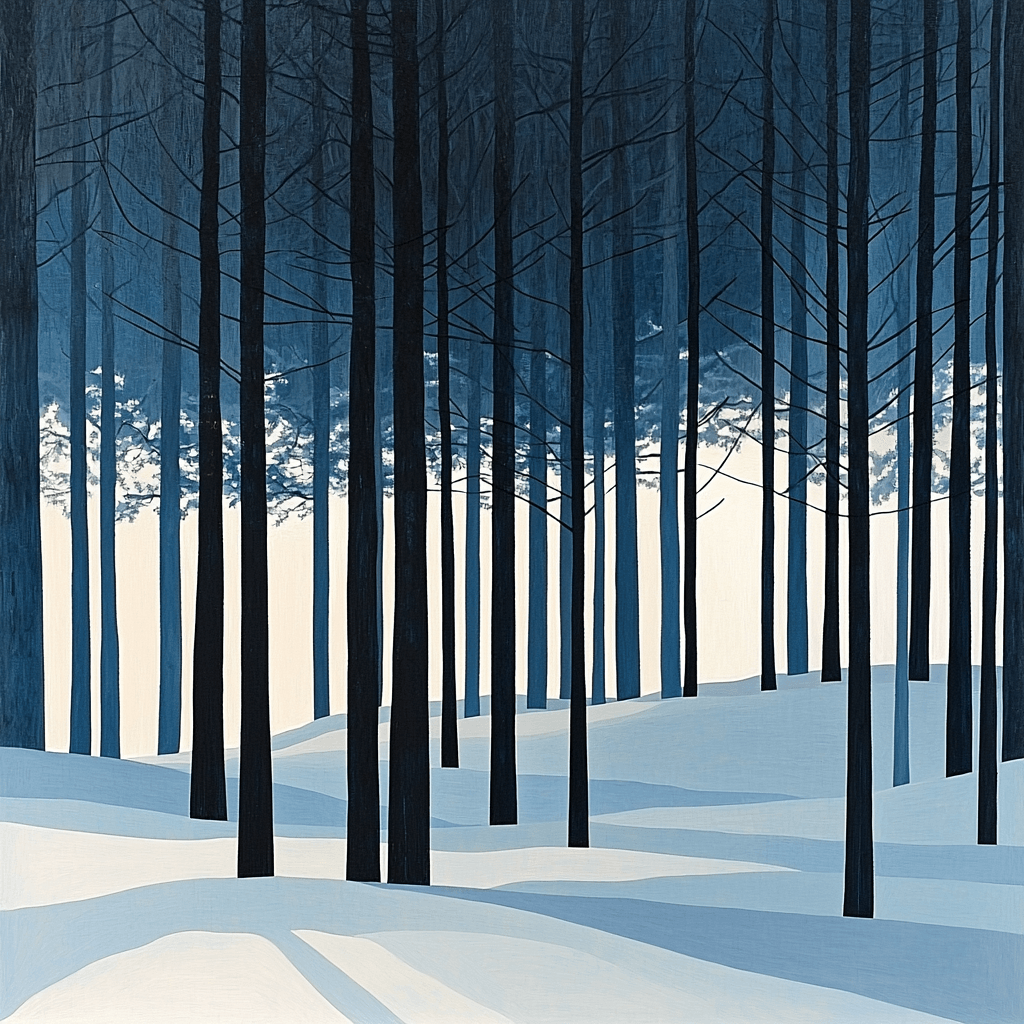 Ellsworth Kelly Inspired Tranquil Winter Woods Numbered Painting Kits