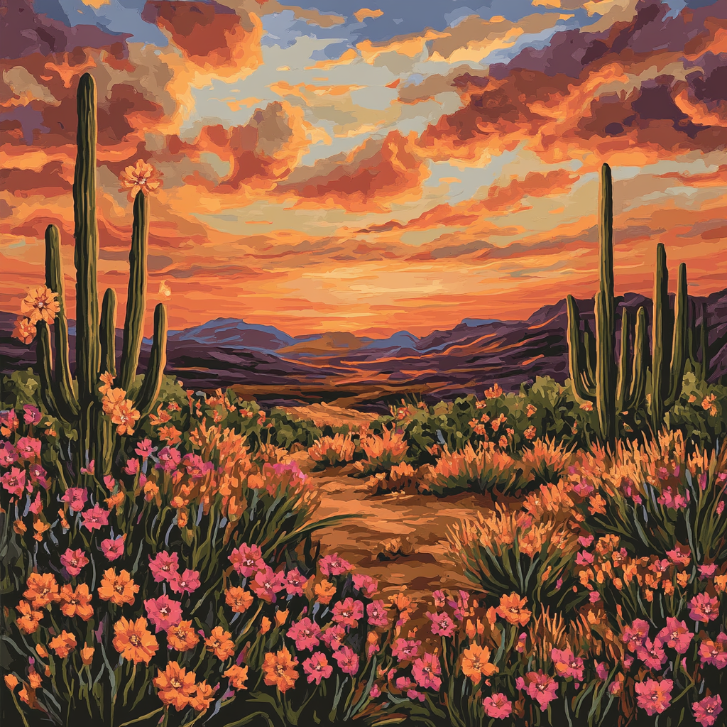 Georgia OKeeffe Inspired Desert Bloom Numbered painting kits