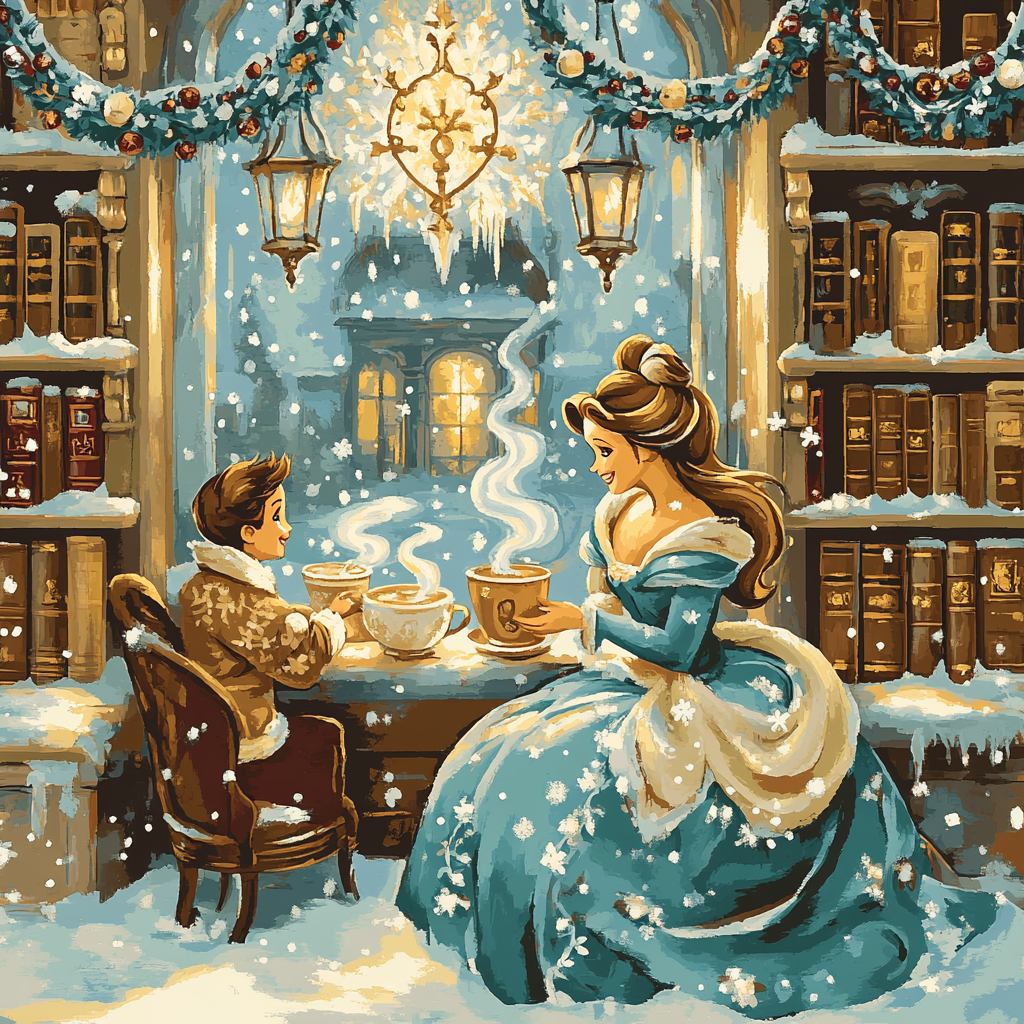 Enchanted Holiday Tea With Belle Numbered painting kits