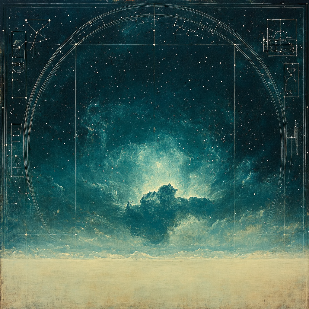 Leonardo Da Vinci Inspired Harmonic Nebula Map paint by numbers