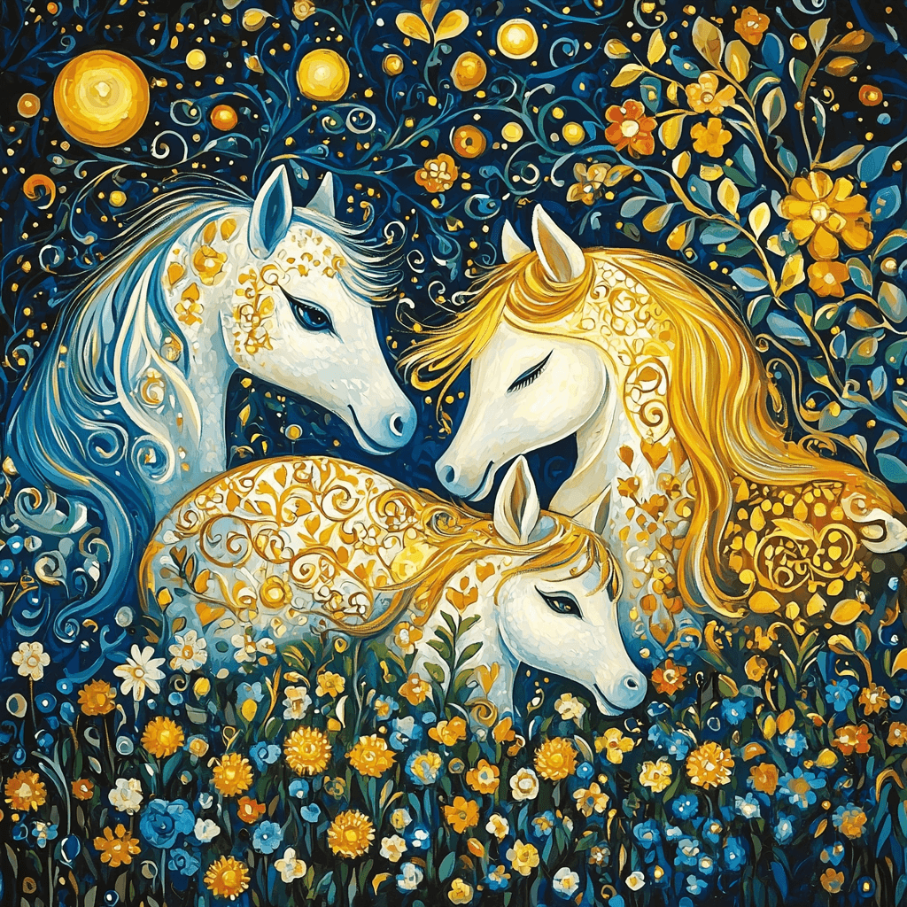 Gustav Klimt Inspired Ethereal Animals DIY Paint By Numbers