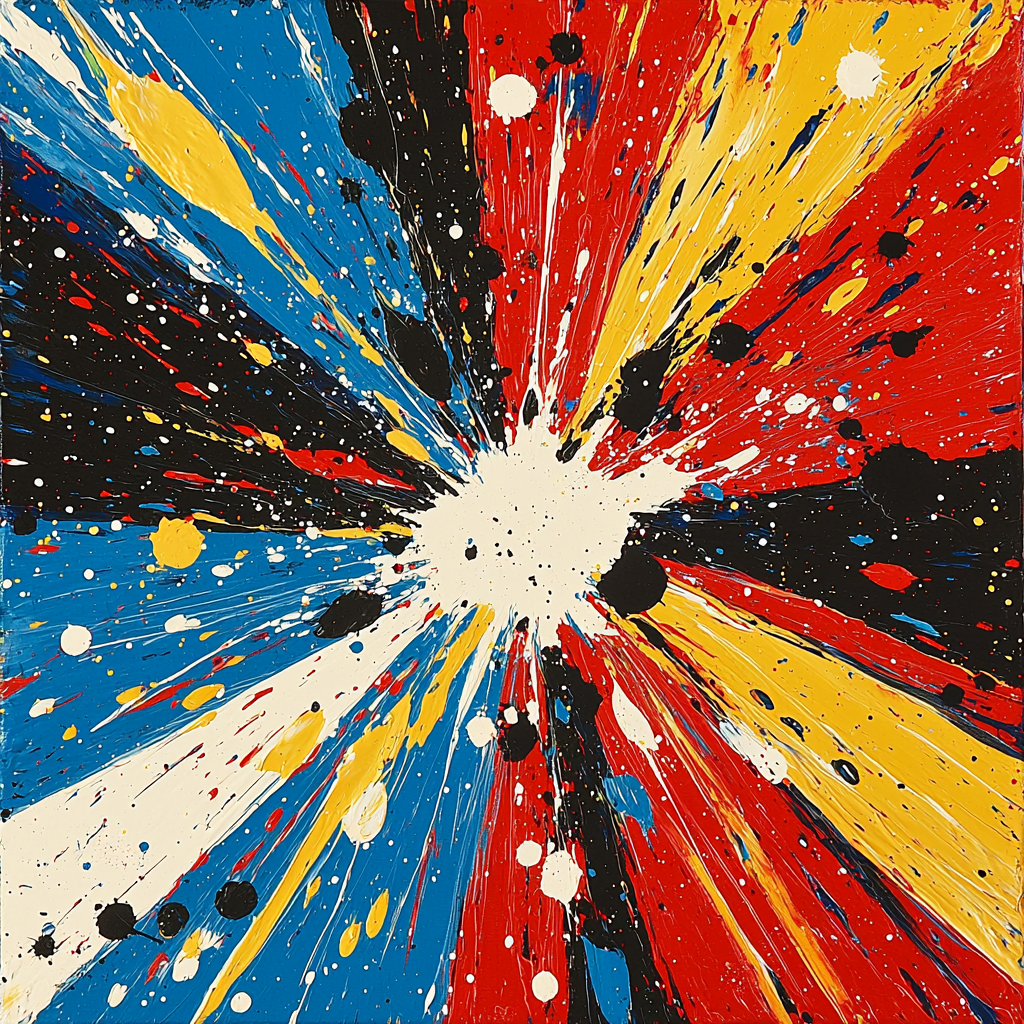 Jackson Pollock Inspired Colorful Abstract Fiesta Paint By Numbers Art